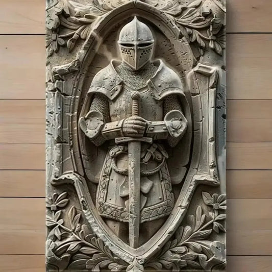 Vintage Metal Knight Assassin Sign