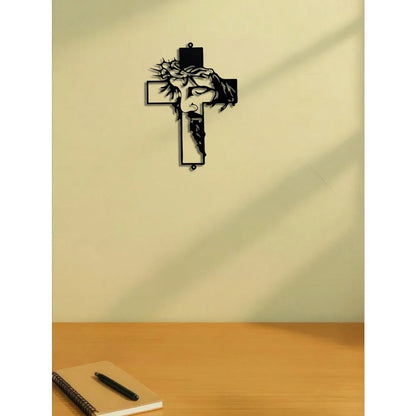 Jesus Metal Cross Wall Sculpture – Christian Decor –