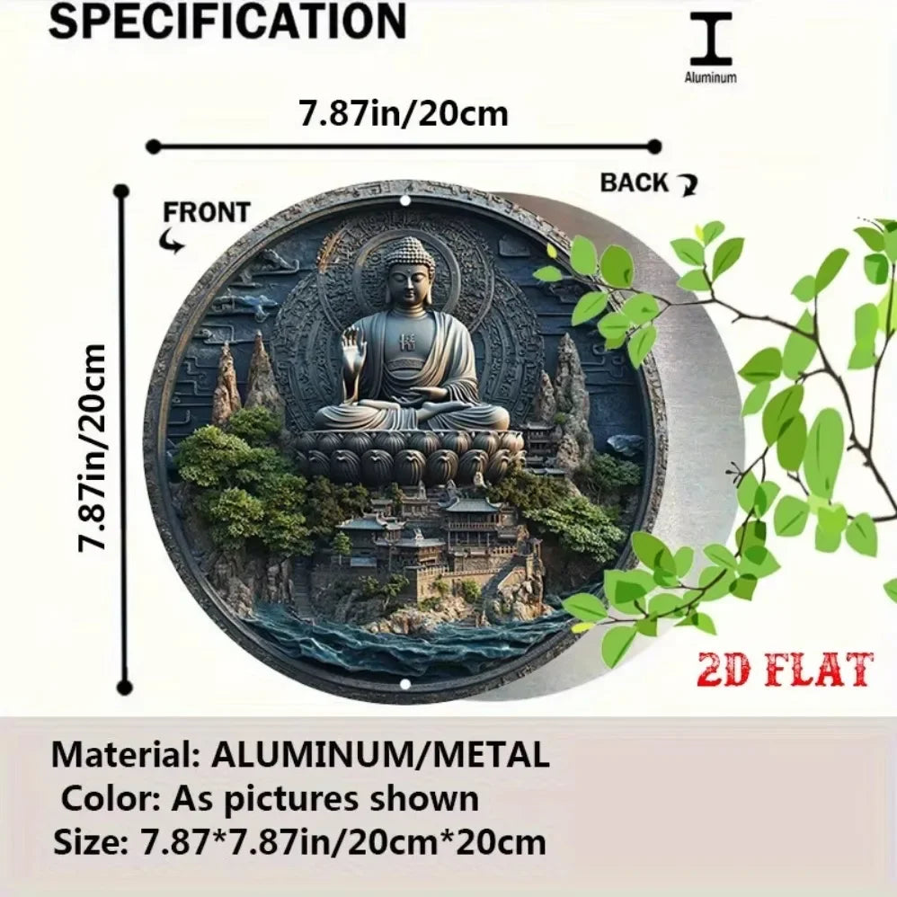 Zen Garden Metal Wall Art–Rustic Buddhist Decor