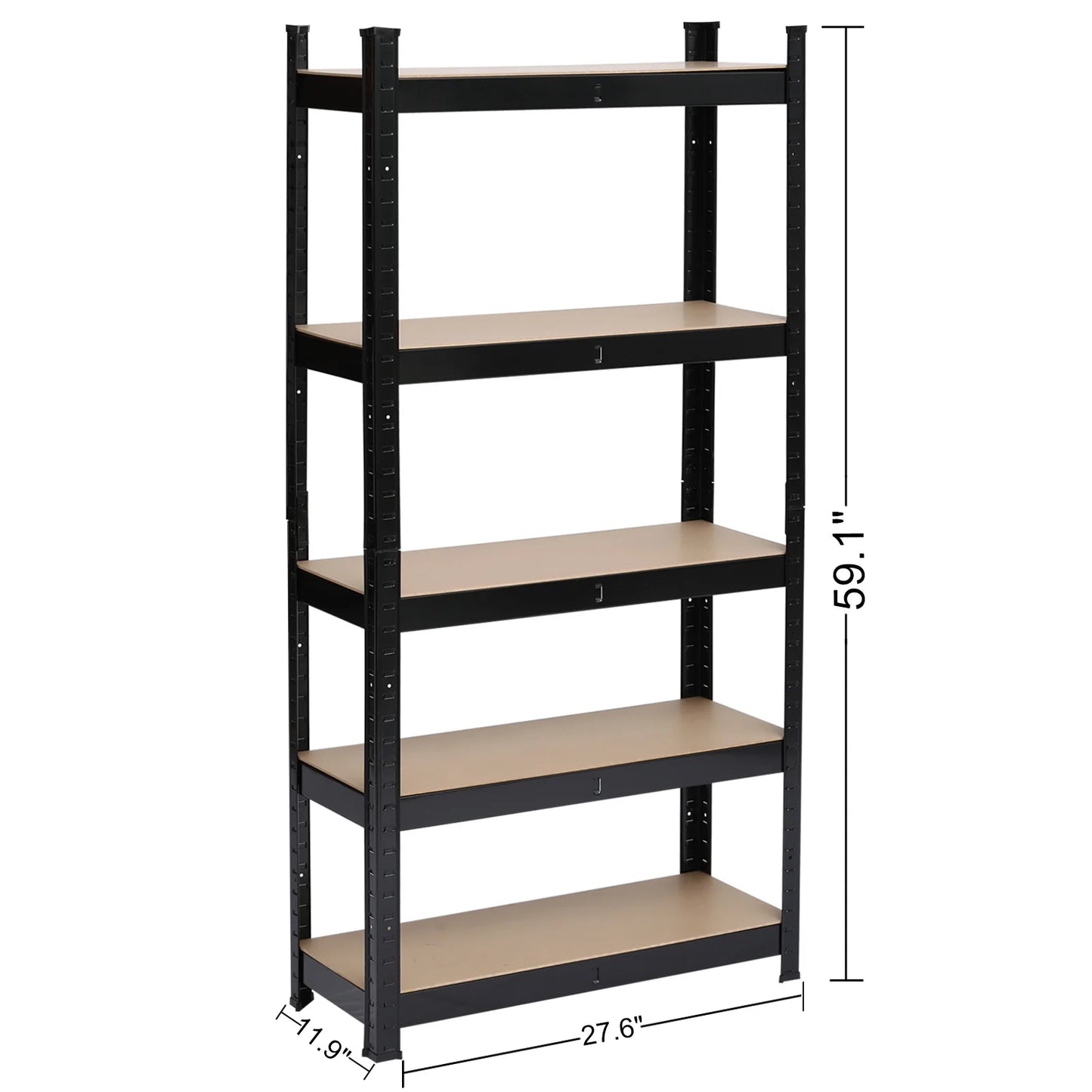 5 Tier Heavy Duty Black Metal Shelving Garage Storage