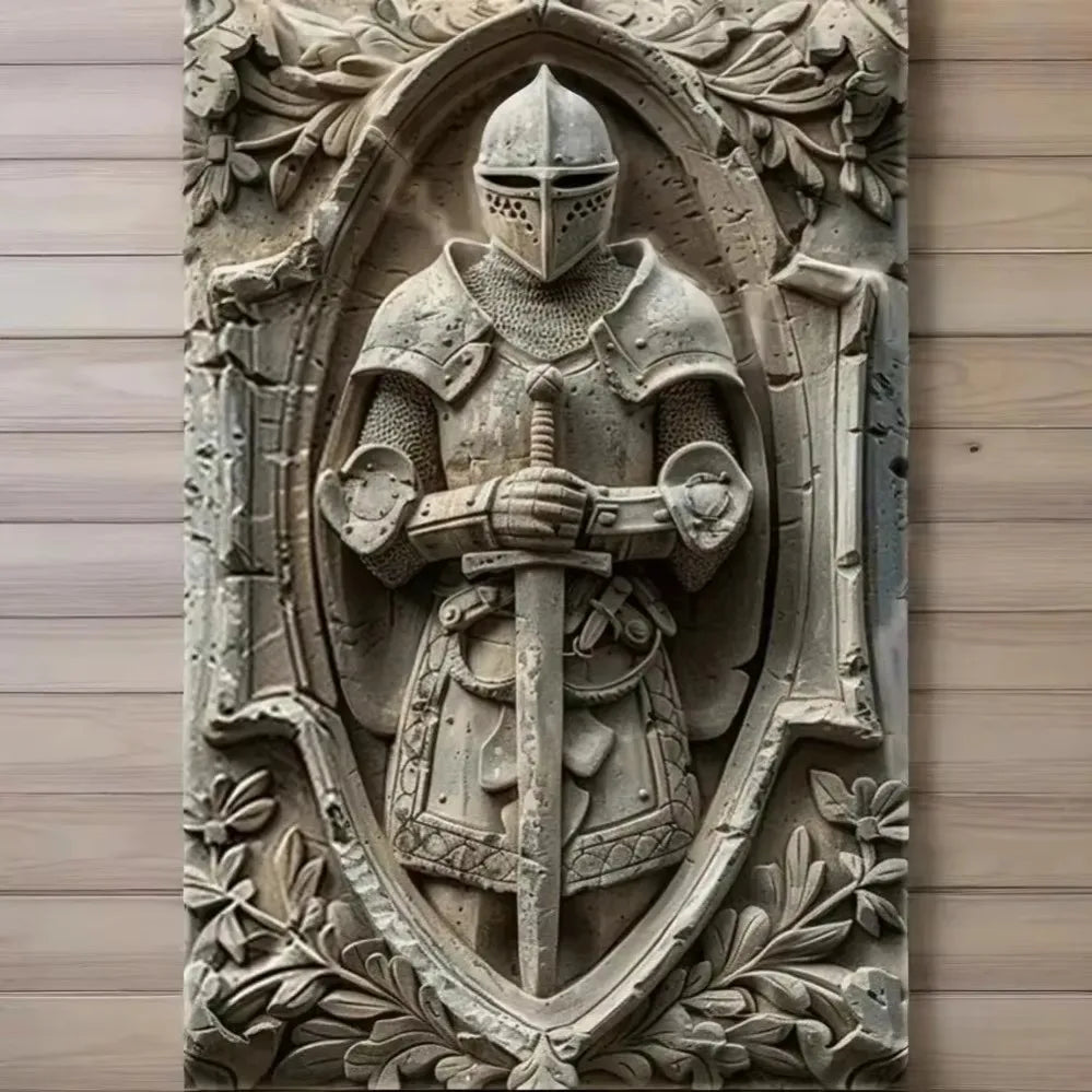 Vintage Metal Knight Assassin Sign