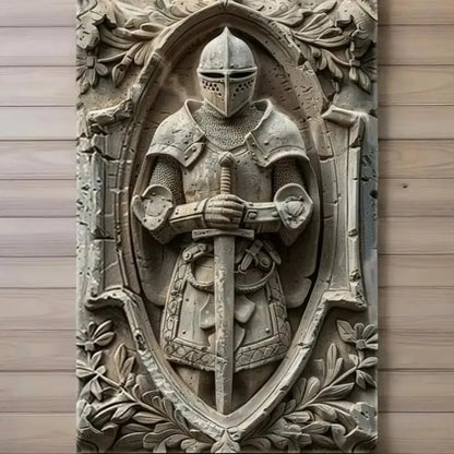 Vintage Metal Knight Assassin Sign