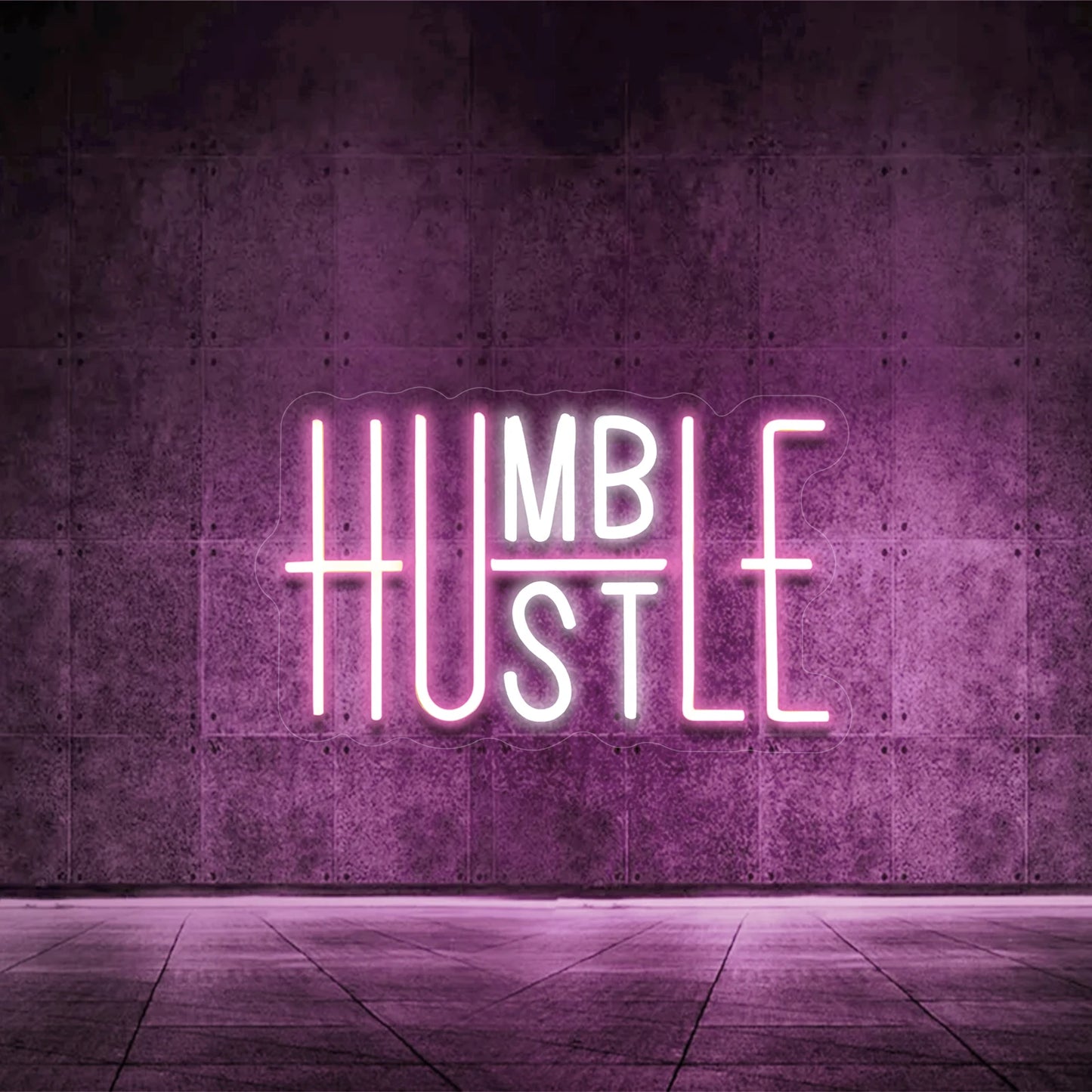 Hustle/Humble LED Neon Sign for Wall Decor,,