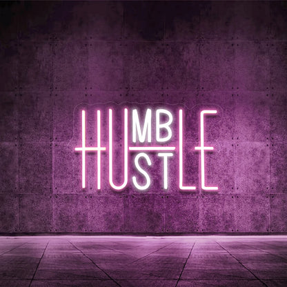 Hustle/Humble LED Neon Sign for Wall Decor,,