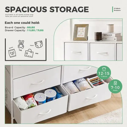 Dresser 9 Fabric Storage Drawer Wardrobe Tall Chest Organizer