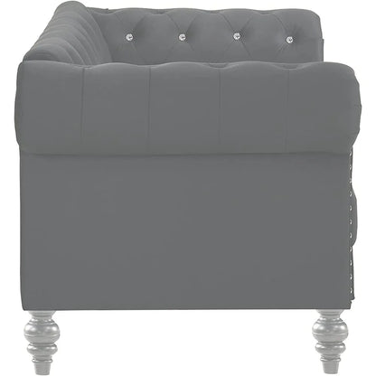 Velvet Two Seater Chesterfield Style Loveseat for Small Spaces