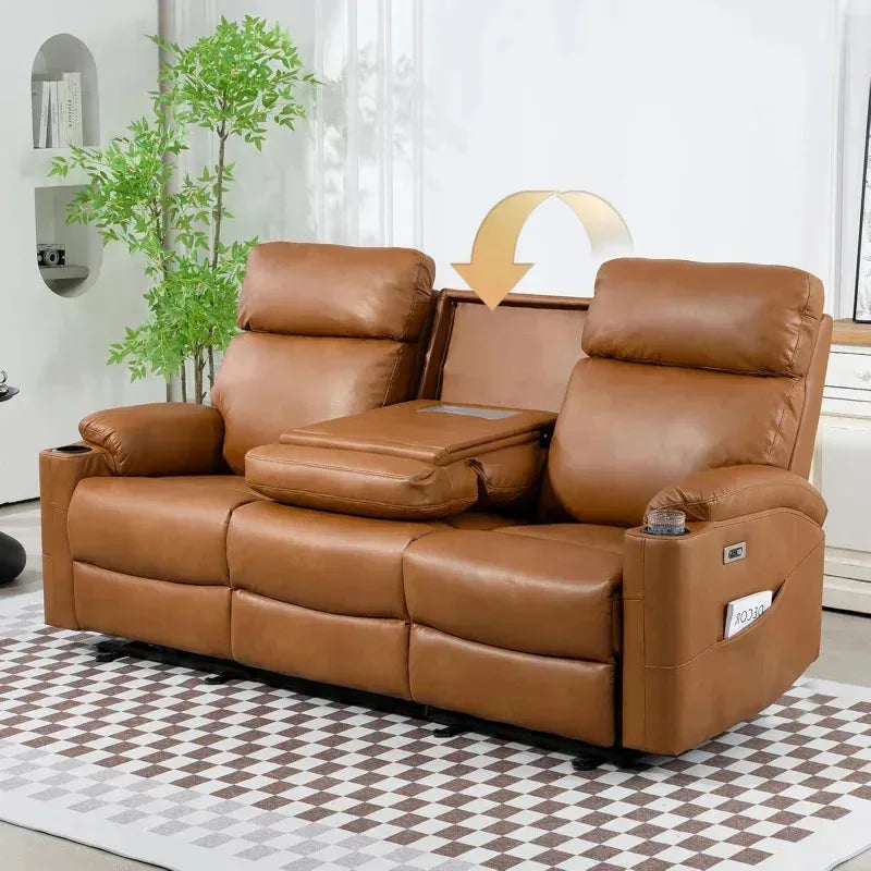 RPD4-3 seater recliner. PU leather recliner sofa