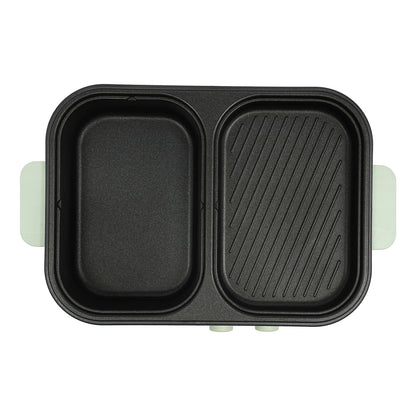 2-in-1 Hot Pot and Grill: Dual Heating Zones for Simultaneous Cooking,