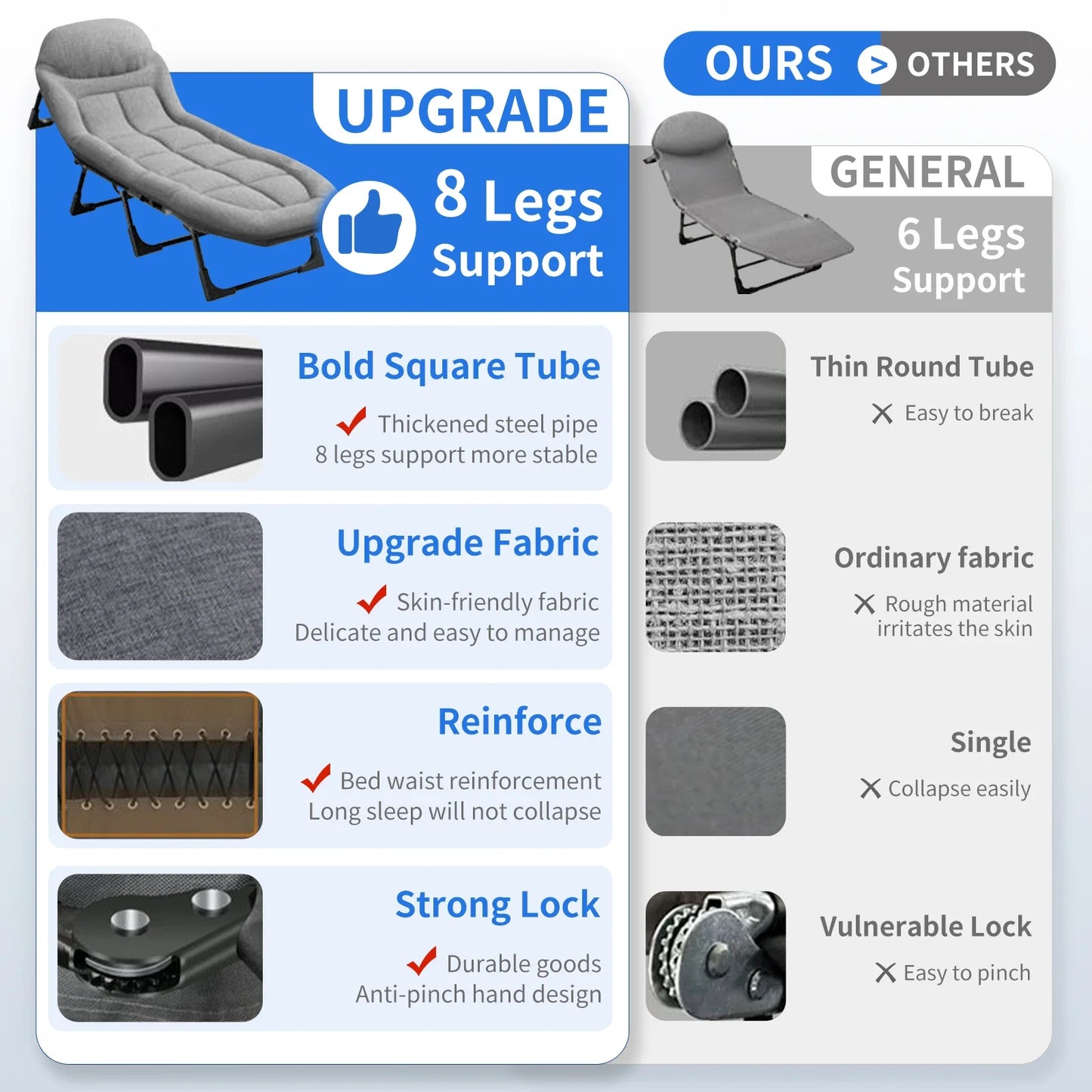 Single Chair Folding Bed, Lounge Chair