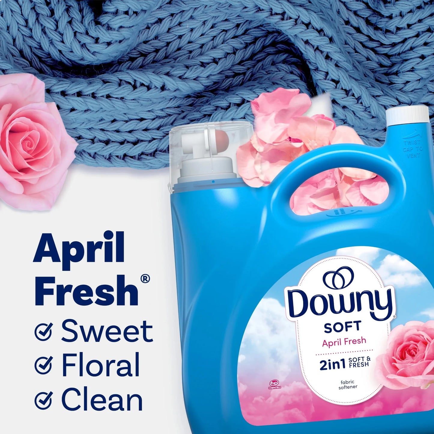 Liquid Laundry Fabric Softener, April Fresh Scent, 140 fl oz, 190 Loads