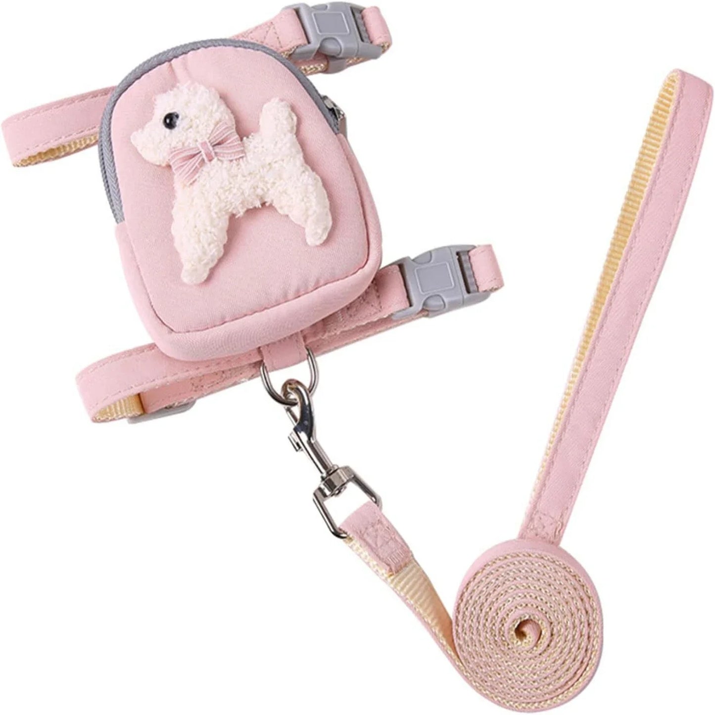 Dog Vest Harness Adjustable Chest  Puppy Outdoor Walking Leash with Cute Snack-Bag Dog Harness