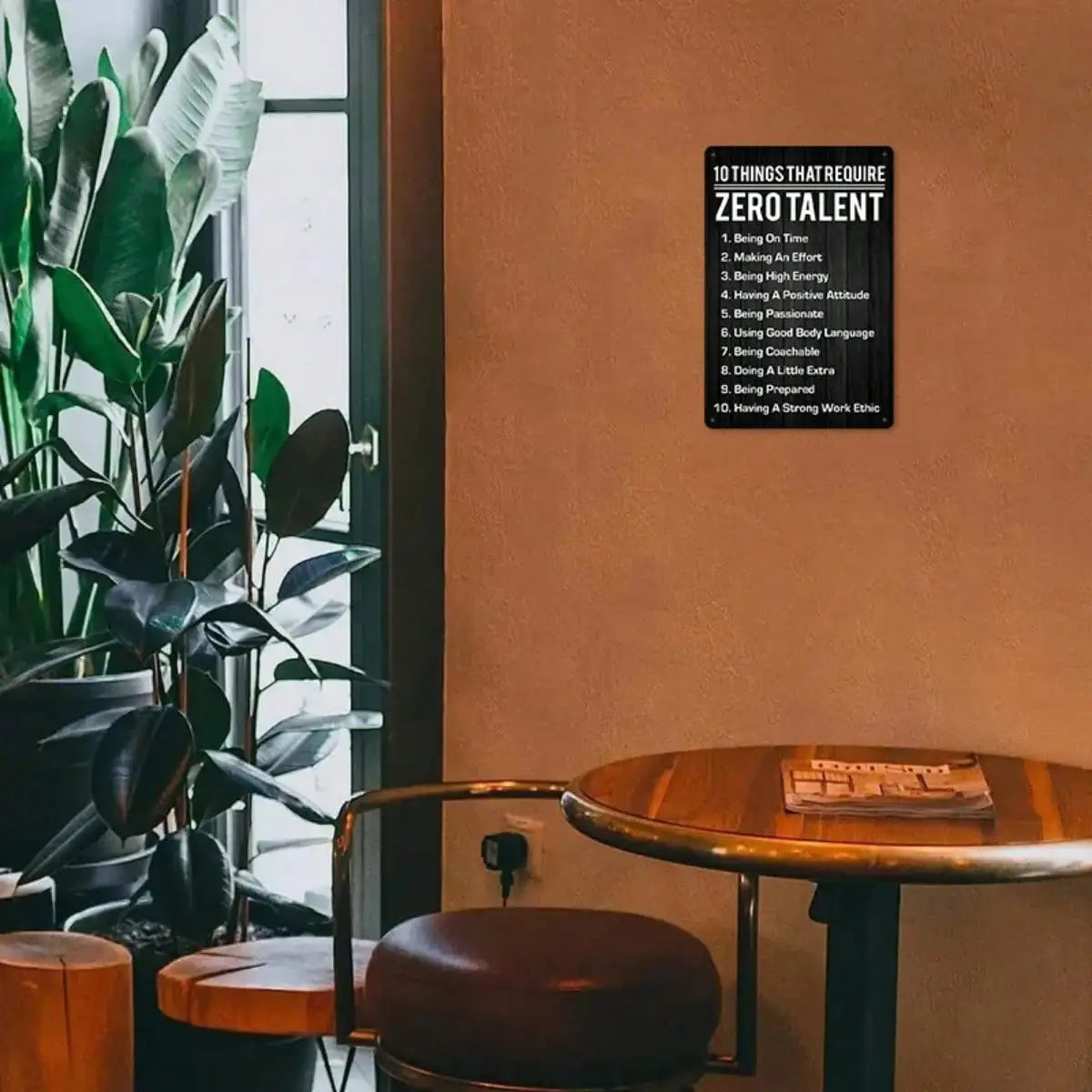 1PC Tin Sign Zero Talent List - Motivational Quote Wall Art, 8x12 Inches/20x30 Cm