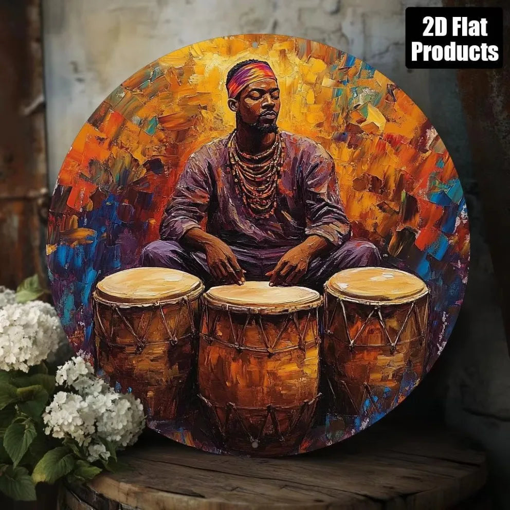 2D flat wall art Decor gift, African home traditional design