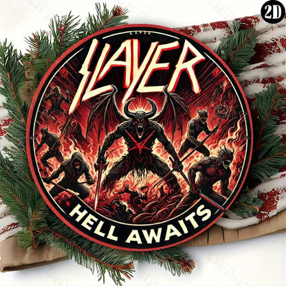 8x8" SLAYER Hell Awaits Metal Sign