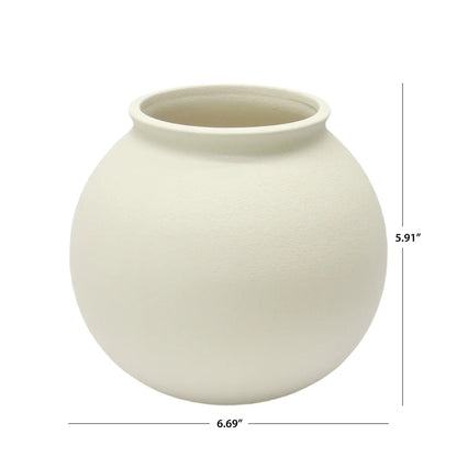 Ceramic Round Vase Decorative Home Décor  Display 6.69 inch Elegant Centerpiece