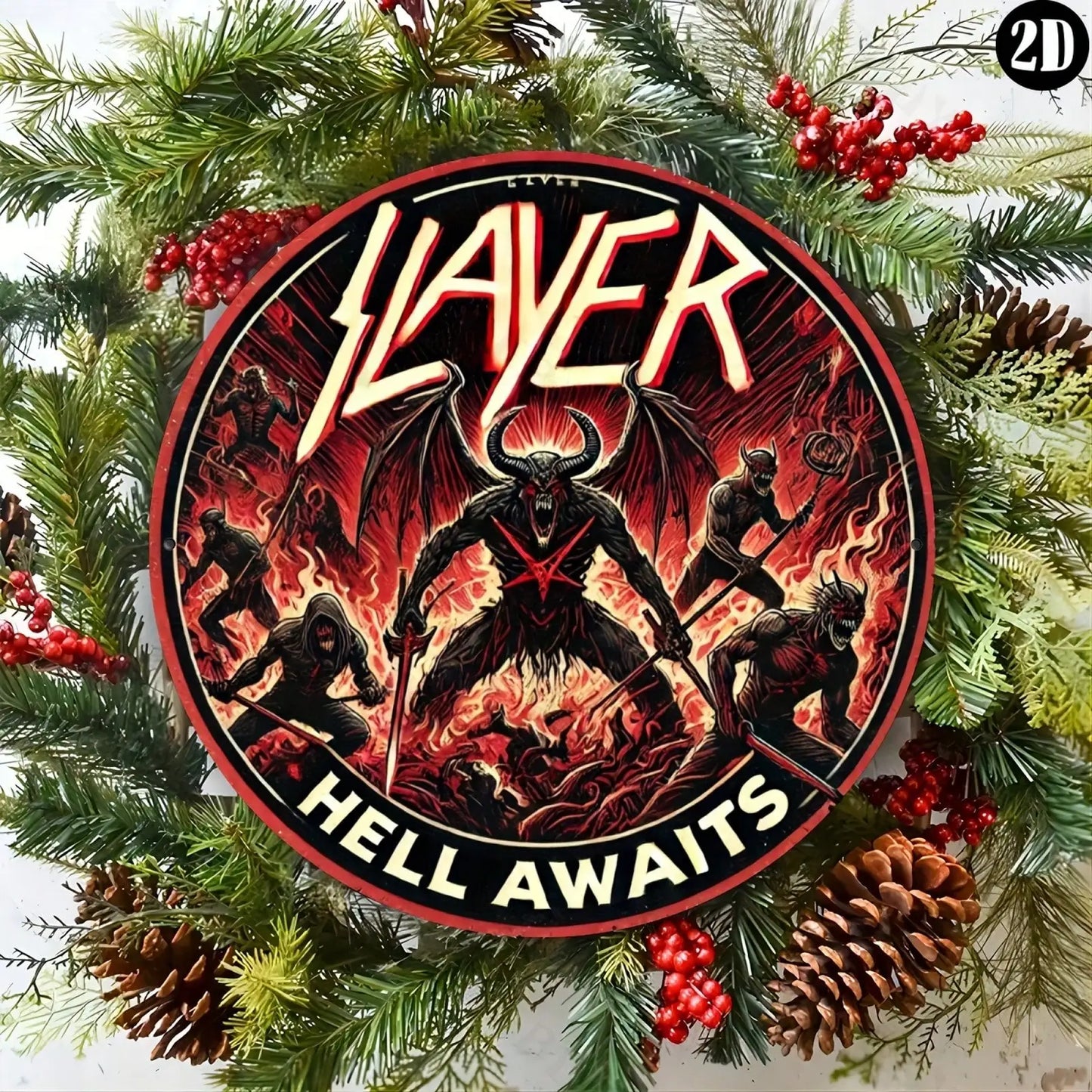 8x8" SLAYER Hell Awaits Metal Sign