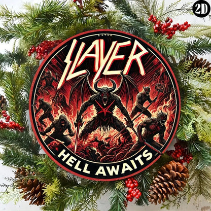 8x8" SLAYER Hell Awaits Metal Sign