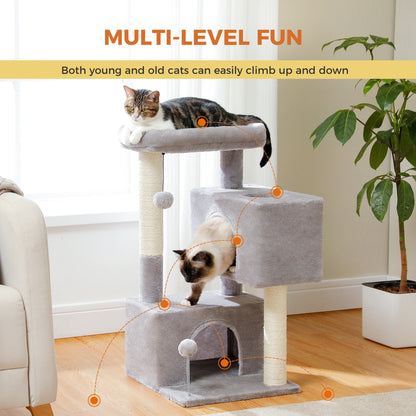 Multi Level Cat Tree Tower,  Large Condo for Indoor Kitten Bed