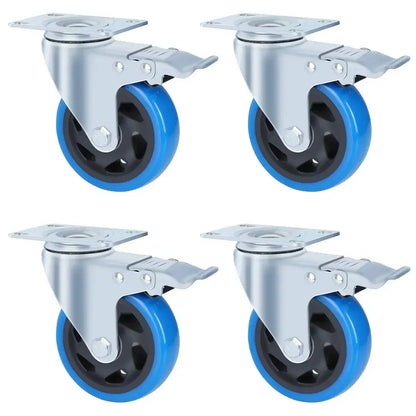 Fixkit 4x 100mm Swivel Castors with Brake Heavy Duty Castors 150kg Per Castor