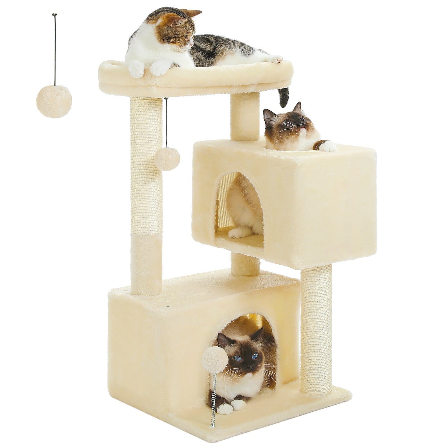 Multi Level Cat Tree Tower,  Large Condo for Indoor Kitten Bed