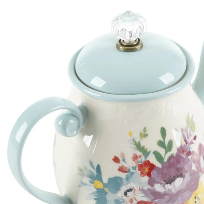 Vintage Floral Ceramic Tea Pot Dishwasher Safe  Gift Tea Lovers Stylish Home Essentials