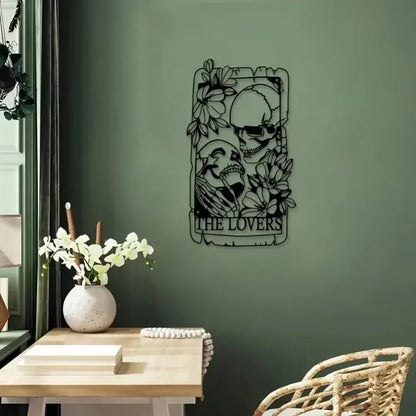 Bohemian-Gothic Metal Skull Wall Art