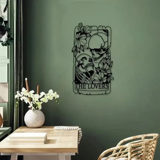 Bohemian-Gothic Metal Skull Wall Art