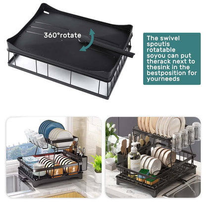 Large 2-tier dish drying rack,Metal