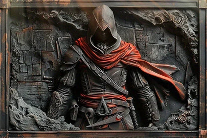 Vintage Metal Knight Assassin Sign