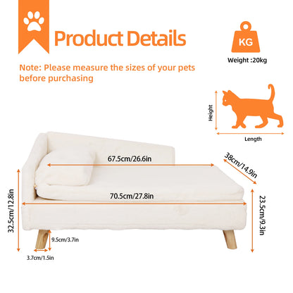Elevated Pet Bed Waterproof, with Sturdy Wood Legs for Small Dog Kitten