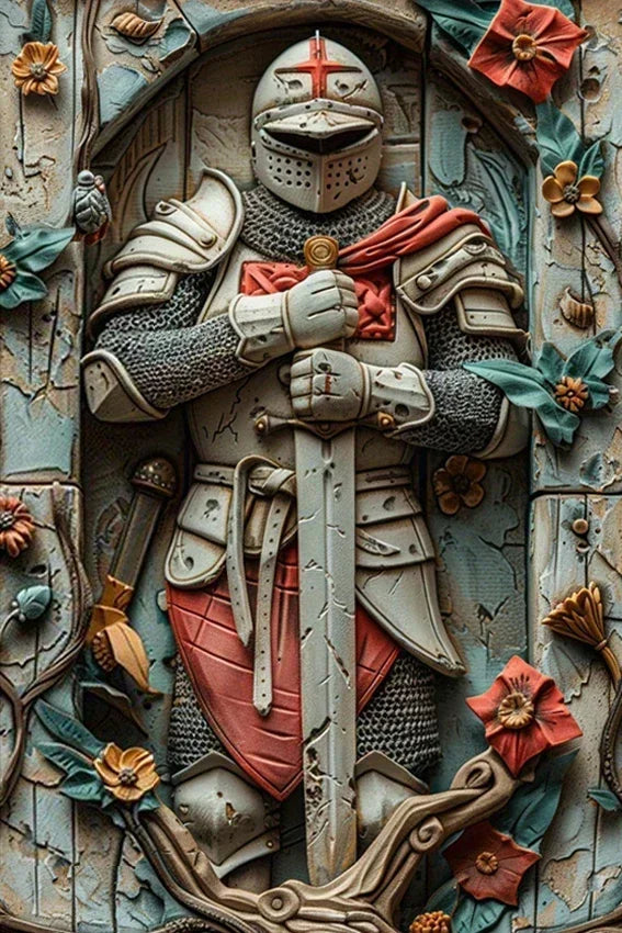 Vintage Metal Knight Assassin Sign