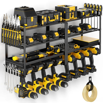 Power Tool Organizer Wall Mount,  Heavy Duty Drill Holder, 4 Layer Garage and Storage,