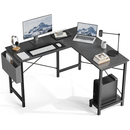 Gaming Corner 50 Inch Office Writing PC Wooden Table with CPU Storage Shelf & Side Bag