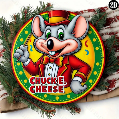 Chuck E. Cheese Metal Sign,Kids Room Decor, Wall Sculpture