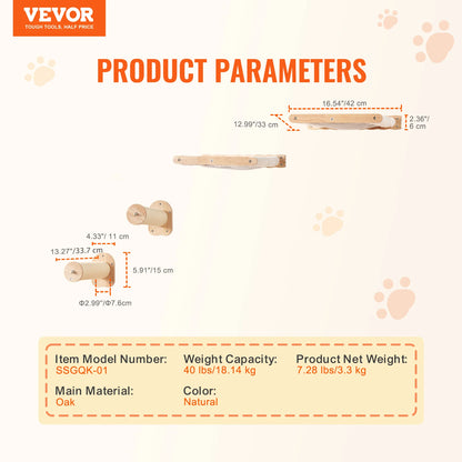 Wall Mounted Cat Shelves and Perches with Jumping Boards Hammocks & Cat Tree Shelves