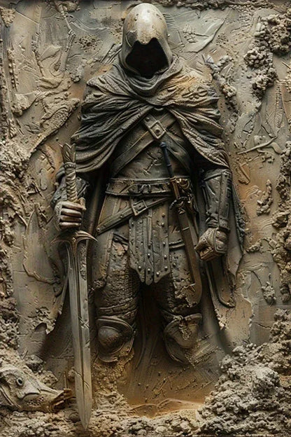 Vintage Metal Knight Assassin Sign