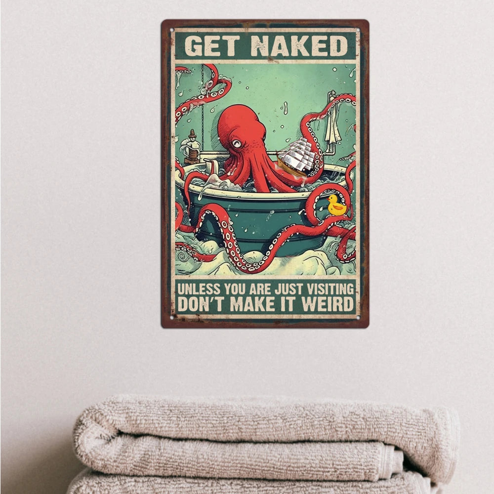 1 Piece Octopus Signs, Metal Decor