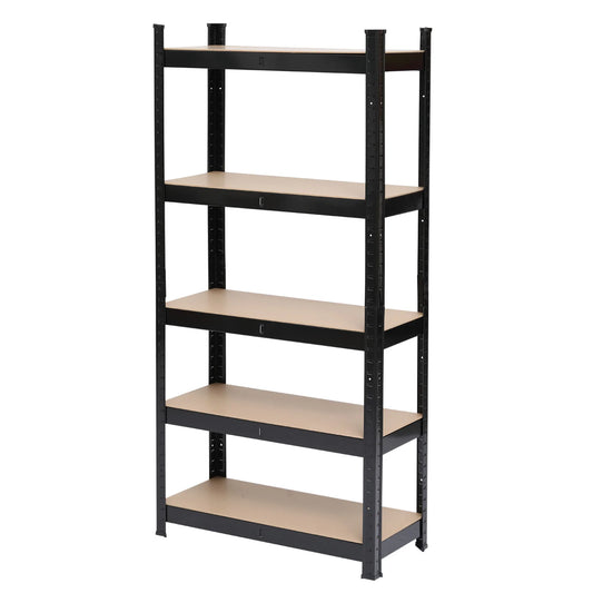 5 Tier Heavy Duty Black Metal Shelving Garage Storage